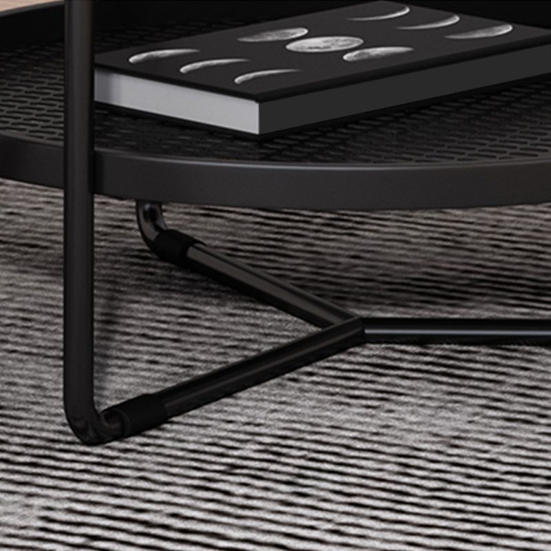 21"H Contemporary Cocktail Table Storage Round Coffee Cocktail Table Clearhalo 'Coffee & Accent Tables' 'Coffee Tables' 'coffee_tables' 'furn' 'furn_coffee_tables' 'Furniture' 'Living Room Furniture' 1200x1200_30d2561f-80f2-41c8-a9c6-4acbc8532ce0