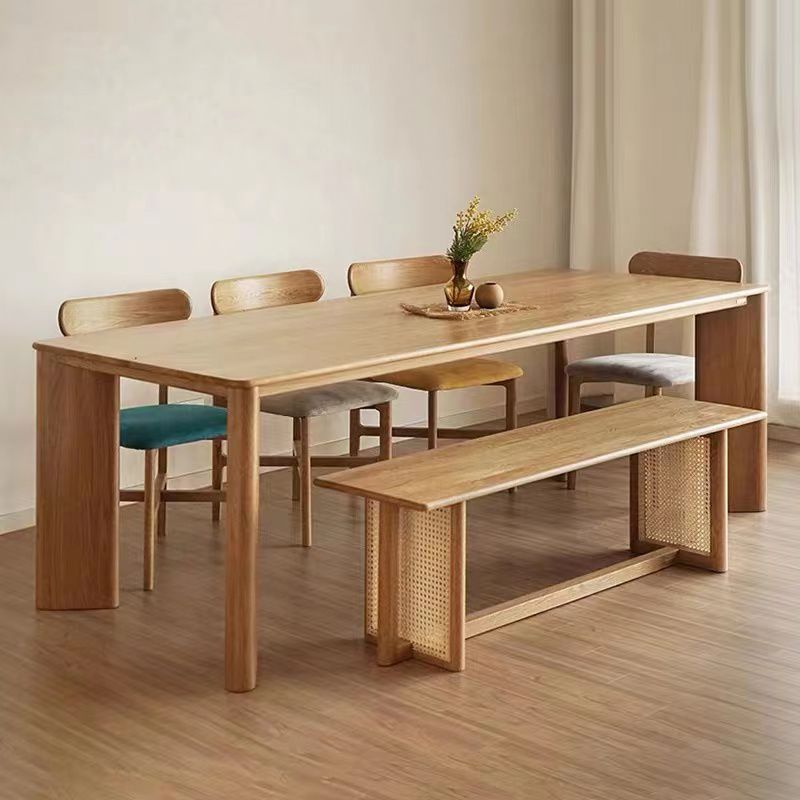 Solid Wood Dining Table Rectangle 4 Legs Dinner Table for Home Use Clearhalo 'Dining Tables & Seating' 'Dining Tables' 'dining_table' 'furn' 'furn_dining_table' 'Furniture' 'Kitchen & Dining Furniture' 1200x1200_30d2ef79-9fb0-44c5-b6ed-33564cb2cd8f