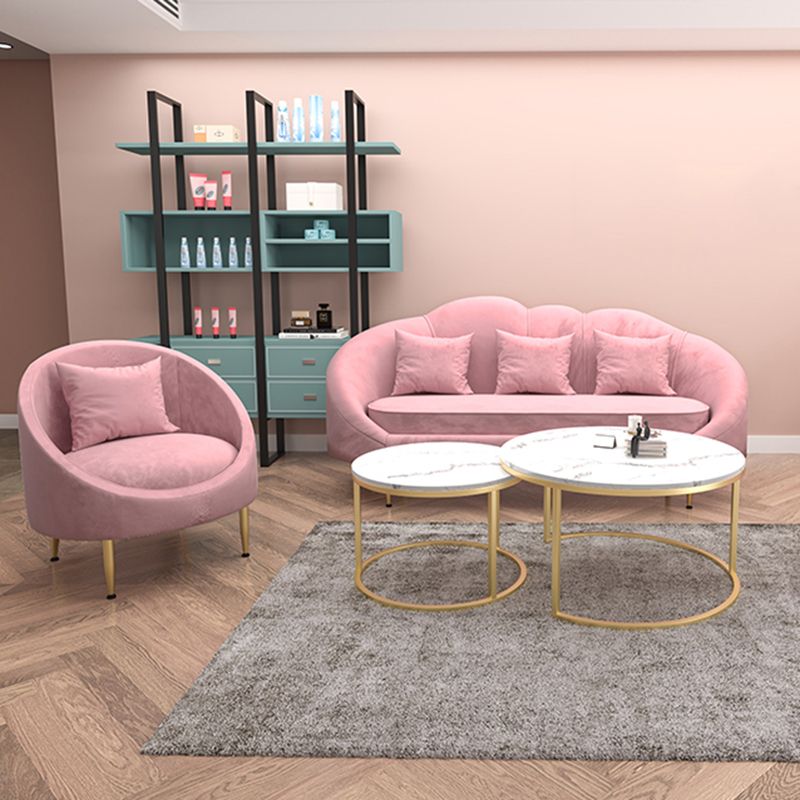 Velvet Peiger Armsofa zeitgenössisch mit genähtem Kissen zurück für die Wohnung