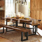 Contemporary Brown Kitchen Dining Table Rectangle Solid Wood Dining Table with Trestle Base Clearhalo ' dining_table' 'Dining Tables & Seating' 'Dining Tables' 'furn' 'furn_dining_table' 'Furniture' 'furniture_dining_table' 'Kitchen & Dining Furniture' 'kitchen&dining_furn' 'kitchen' 'kitchen_dining_table' 1200x1200_30d3c4da-d2d9-4e4b-bcff-66a82e934590