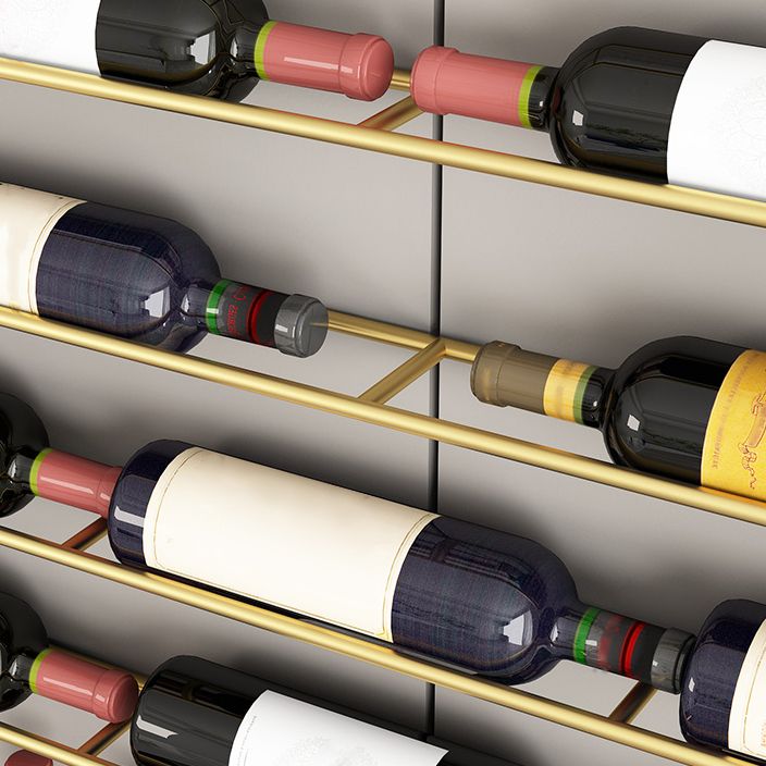 Botella de vino montado en la pared de hierro y rejilla de vino redonda moderna