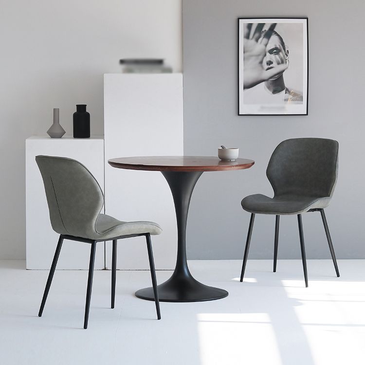 Contemporary Style Kitchen Dining Chair Metal Dining Wingback Armless Side Chairs Clearhalo ' kitchen&dining_furn' 'Dining Chairs' 'Dining Tables & Seating' 'dining_chair' 'furn' 'furn_dining_chair' 'Furniture' 'furniture_dining_chair' 'Kitchen & Dining Furniture' 'kitchen' 1200x1200_30d4a199-b3dc-4cc2-85c6-03d966385e56