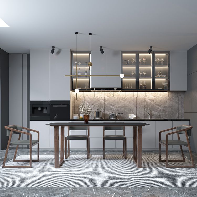Modern Stone Rectangle Dining Table Solid Wood Base for Dining Room Clearhalo 'Dining Tables & Seating' 'Dining Tables' 'dining_table' 'furn' 'furn_dining_table' 'Furniture' 'Kitchen & Dining Furniture' 1200x1200_30d55ad7-3c67-4069-8344-c9bbdfaf7374