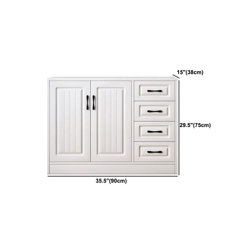 Modern Rectangle White Manufactured Wood Water Resistant Chest