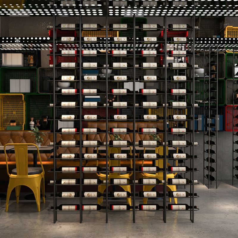 Floor Industrial Wine Rack Bottle Black Iron Bottle Holder for Bar Clearhalo 'furn' 'furn_wine_racks' 'Furniture' 'Kitchen & Dining Furniture' 'Wine Racks' 'wine_racks' 1200x1200_30d76756-2902-4d4b-ad4b-e74a048d0928