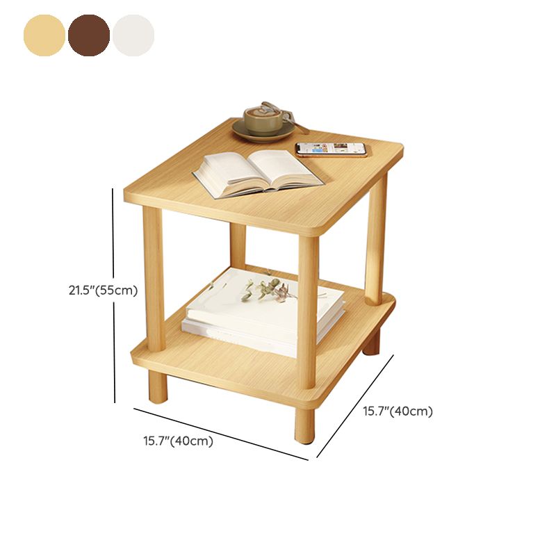 Modern Style Side End Snack Table Wooden with Storage End Table