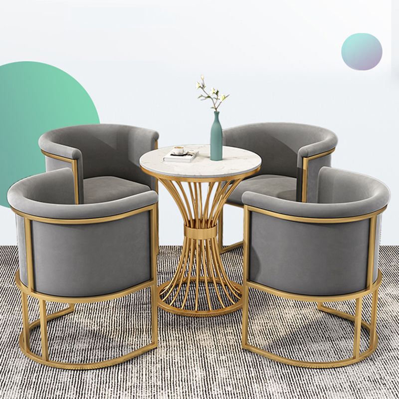 Parsons Arm Chaise Velvet Gold Base Dining Chair pour salle à manger