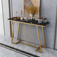 31.5" Tall Hall Console Table Marble Glam Accent Table with Abstract Base