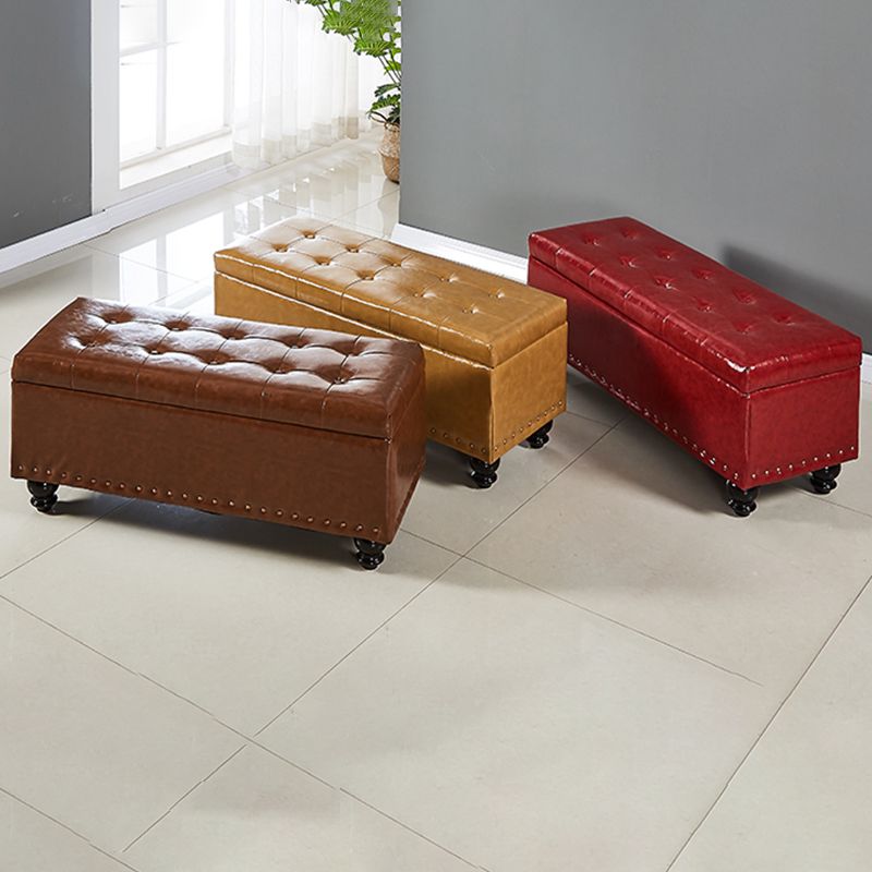 15.7" W Cushioned Seating Bench Mid-Century Modern Upholstered Bench Clearhalo 'Benches' 'Chairs & Seating' 'furn' 'furn_benches' 'Furniture' 'Living Room Furniture' 1200x1200_30dbcb3b-064c-4b0b-9a78-111653490220