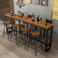 Moderne stijl 1/5/9-delige bartafelset rechthoekig grenenhouten aanrechttafel voor café