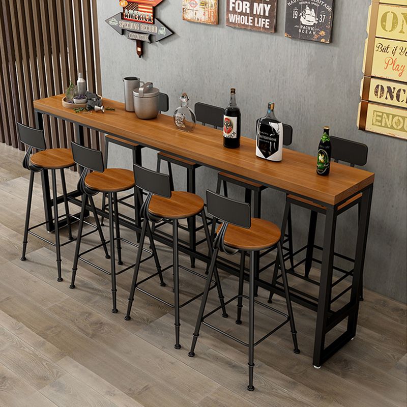 Moderne stijl 1/5/9-delige bartafelset rechthoekig grenenhouten aanrechttafel voor café