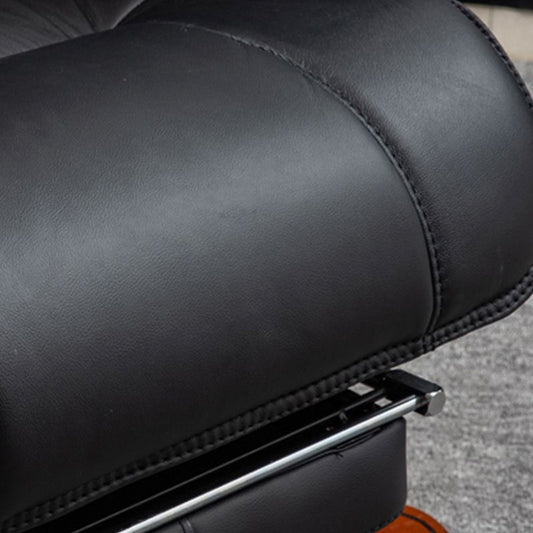 Silla de oficina moderna de oficina cuero asiento ajustable altura de altura silla de escritorio en negro