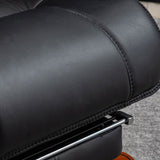 Chaise de bureau à glissement moderne chaise de bureau de hauteur de siège réglable en cuir en noir