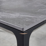 Industrial Style Sintered Stone Dining Table Aviation Aluminum Base Rectangle Table for Home Clearhalo ' dining_table' 'Dining Tables & Seating' 'Dining Tables' 'Furniture' 'furniture_dining_table' 'Kitchen & Dining Furniture' 'kitchen&dining_furn' 'kitchen' 'kitchen_dining_table' 1200x1200_30df8d93-7385-44c9-b6c6-59eae56b9e18