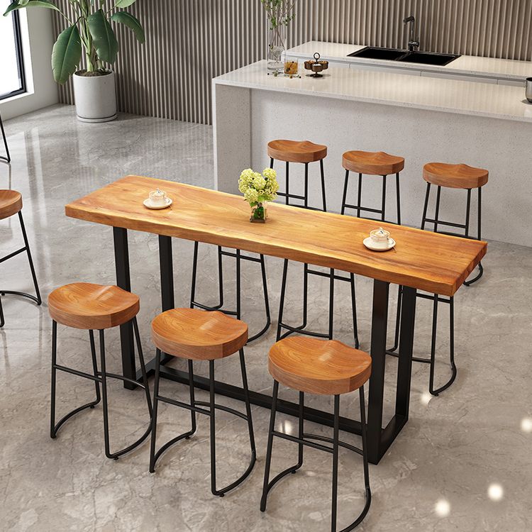 Contemporary Rectangle Bar and Counter Stool Wood Stool with Sled Base Clearhalo 'Bar Furniture' 'Bar Stools' 'bar_stools' 'furn' 'furn_bar_stools' 'Furniture' 'furniture_bar_stools' 'Kitchen & Dining Furniture' 1200x1200_30df95df-180b-4f35-a258-79b090c7eb8e