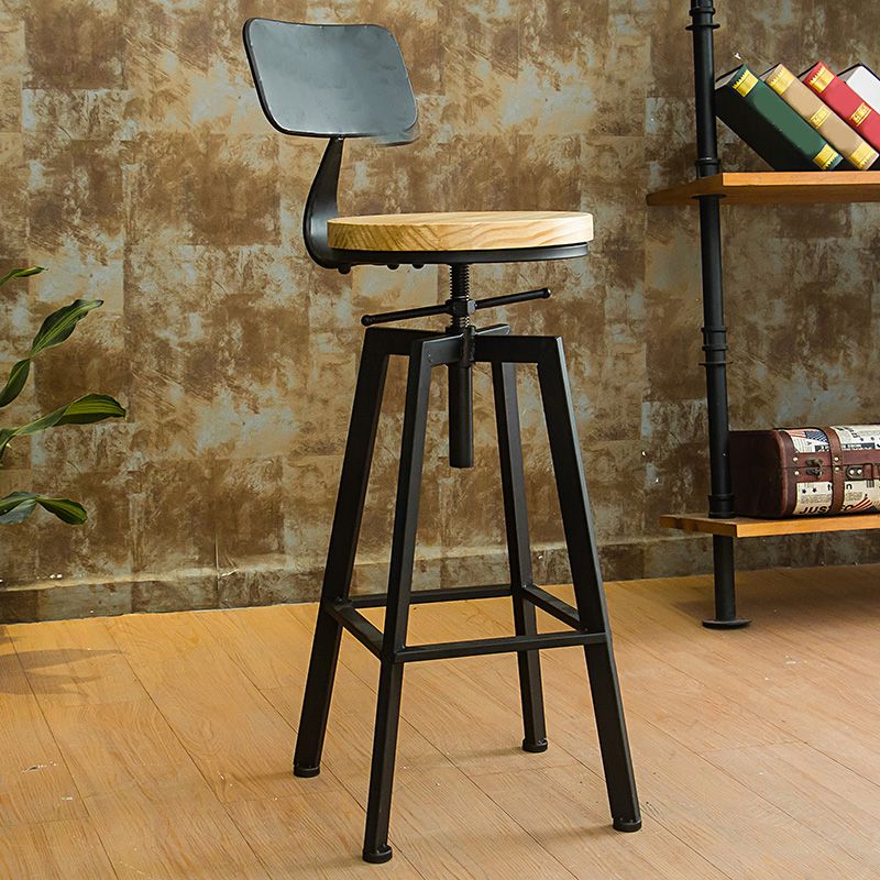 Sgabello da bar con bancone atagliabile senza braccio industriale con zampe metalliche