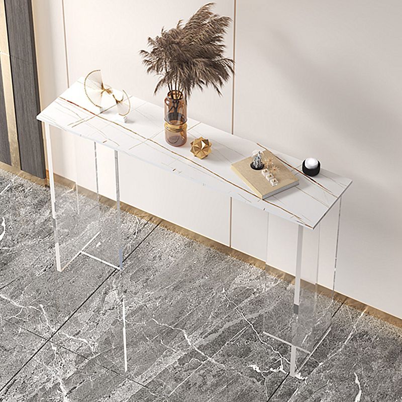 Tavolo di accento rettabgle moderno con base acrilica chiara per Hall