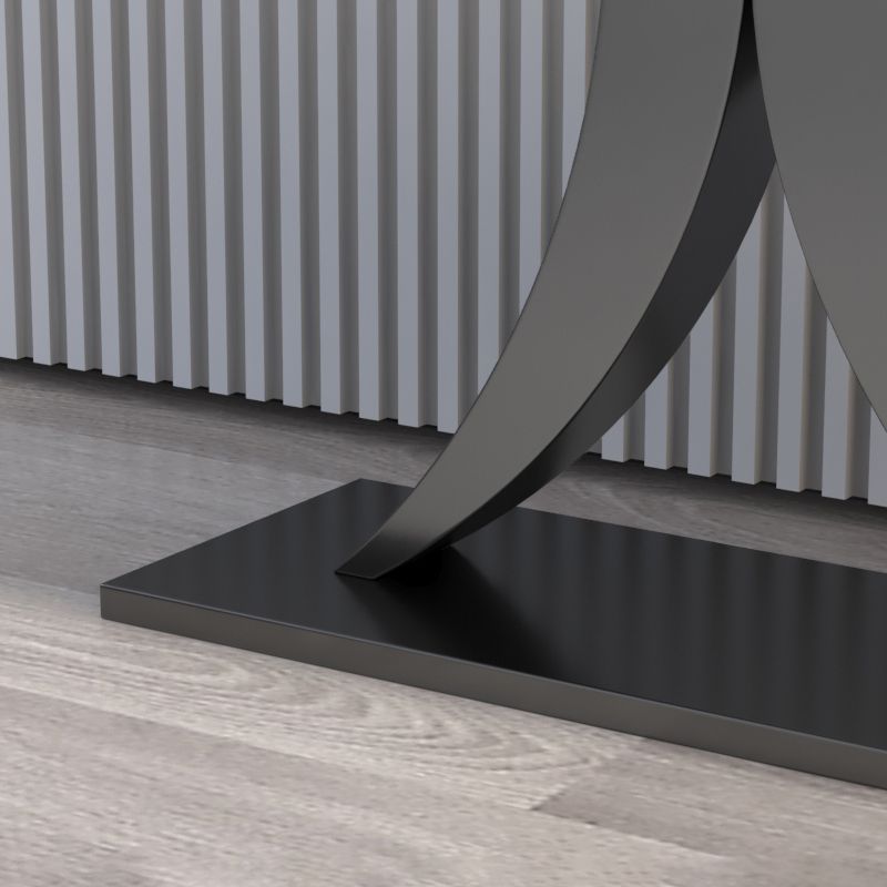 12 inch Wide Glam Accent Table Half Moon Shape Metal Console Table for Hall Clearhalo 'Console Tables' 'console_tables' 'Entry & Mudroom Furniture' 'furn' 'furn_console_tables' 'Furniture' 1200x1200_30e1f489-83c8-4a87-a045-febd538b7b62