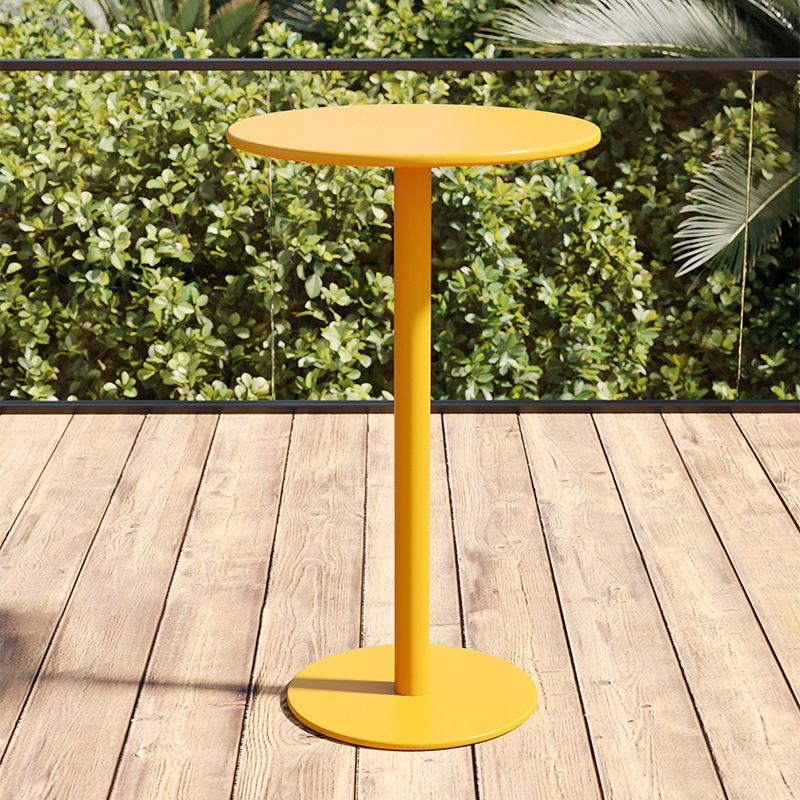 Modern Metal Bar Table Round Dining Table - 23.6" L x 23.6" W x 41.3" H
