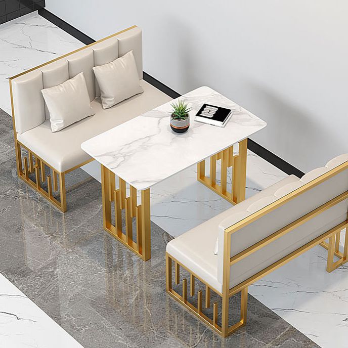 Traditional Luxury Dining Table Sintered Stone Top Dining Table with Gold Frame Clearhalo 'Dining Tables & Seating' 'Dining Tables' 'dining_table' 'furn' 'furn_dining_table' 'Furniture' 'furniture_dining_table' 'Kitchen & Dining Furniture' 'kitchen' 'kitchen_dining_table' 1200x1200_30e4c234-a92f-4be8-a4eb-1eb95be3d0b6