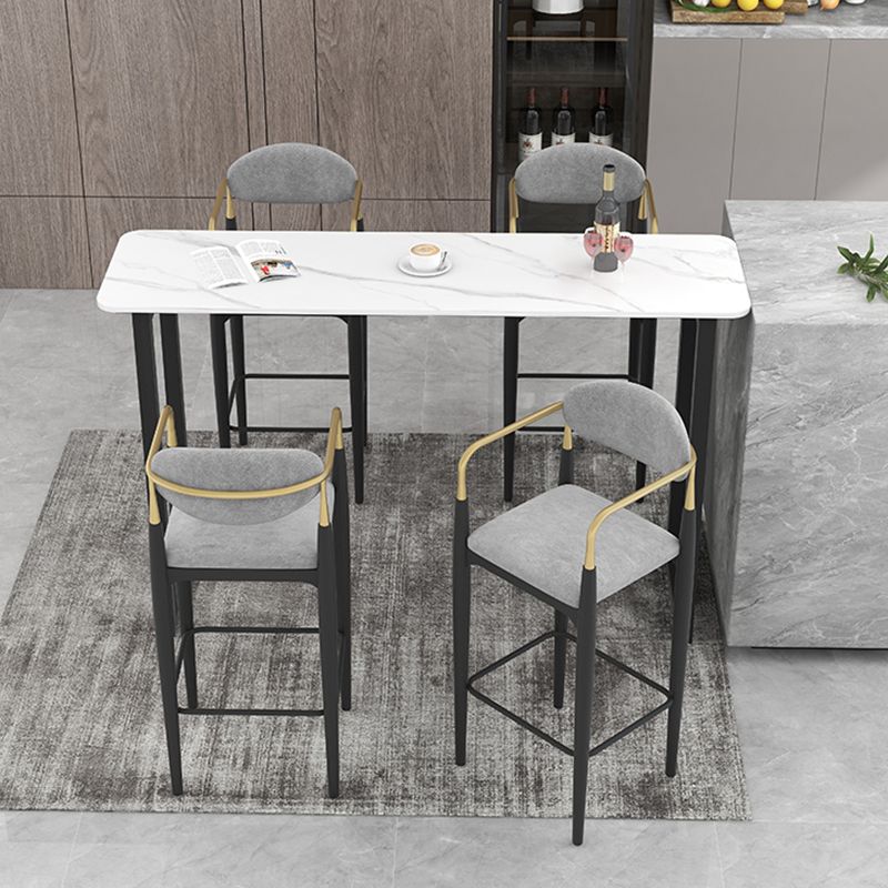 Scandinavian Upholstered Metal Counter Stools Low Back Bar Stools with 4 Legs Clearhalo 'Bar Furniture' 'Bar Stools' 'bar_stools' 'furn' 'furn_bar_stools' 'Furniture' 'furniture_bar_stools' 'Kitchen & Dining Furniture' 1200x1200_30e5ab1b-73fd-413d-b8b9-4fe0565957a3