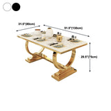 Glam Rectangle Shape Marble Dining Table Standard Dining Table with Double Pedestal Bases Clearhalo ' dining_table' 'Dining Tables & Seating' 'Dining Tables' 'furn' 'furn_dining_table' 'Furniture' 'furniture_dining_table' 'Kitchen & Dining Furniture' 'kitchen&dining_furn' 'kitchen' 'kitchen_dining_table' 1200x1200_30e604d7-f8ce-4b01-8529-1d4535058b5a