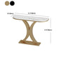 Tavolo console in marmo glam mezza luna astratto 12 "w tavolo accento per sala