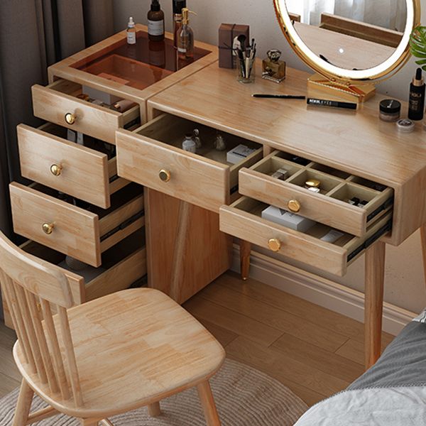 Tocador escandinavo con cajones de madera maciza contador de maquillaje