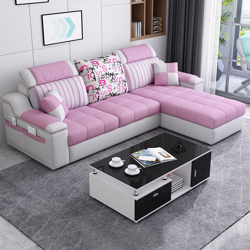 Casual Pillow Top Arm Sectionals 82.68"D x 57.09"W x 35.43"H Cushions Sofa with Storage Clearhalo 'furn' 'furn_sectionals' 'Furniture' 'furniture_sectionals' 'Living Room Furniture' 'Sectionals' 1200x1200_30e88aa3-cf82-49aa-874e-b4e35f2ec566