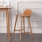 Indoor Oak Solid Wood Bar Stool Modern Armless Low Back Stool