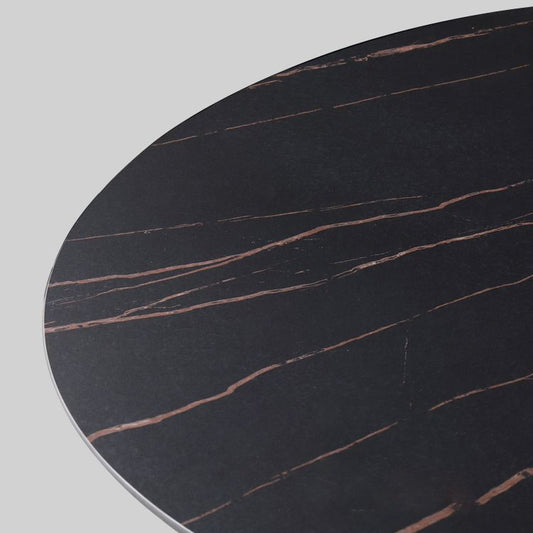 Round Stone Table Modern Style Dining Site Table With Tripod Base