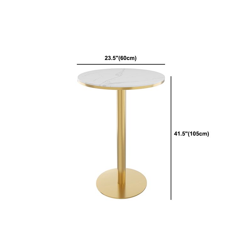 White Stone Bar Dining Table Traditional Luxury Bar Table with Gold Base Clearhalo 'Bar Furniture' 'Bar Tables' 'bar_tables' 'furn' 'furn_bar_tables' 'Furniture' 'Kitchen & Dining Furniture' 1200x1200_30ec2c46-8030-4bb5-8c75-2bfa20831743