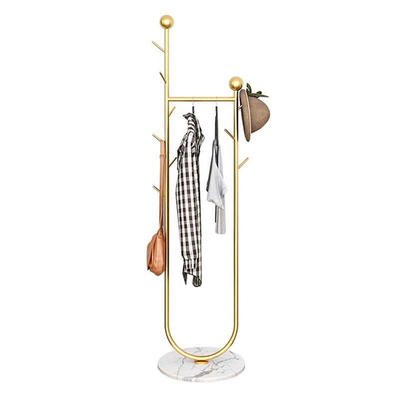 Moderna capa de metal Rack Forre Standing Solid Rall Árbol con ganchos de abrigo