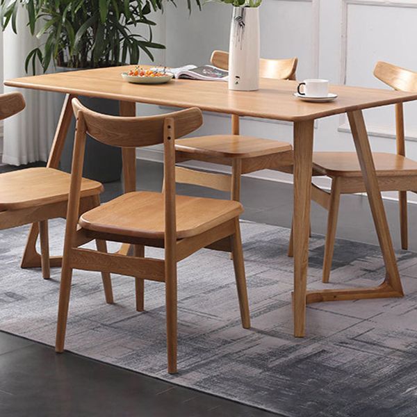Rectangle White Oak Solid Wood Table Modern Dining Table Double Pedestal for Restaurant Clearhalo ' dining_table' 'Dining Tables & Seating' 'Dining Tables' 'furn' 'furn_dining_table' 'Furniture' 'furniture_dining_table' 'Kitchen & Dining Furniture' 'kitchen&dining_furn' 'kitchen' 'kitchen_dining_table' 1200x1200_30f0e9a4-3f11-4d2d-854a-fadedeb0ca93