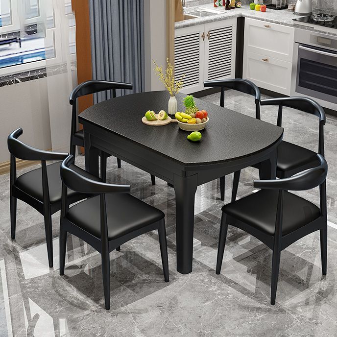 Eigentijdse keuken eettafel Houten eettafel met bladverlenging