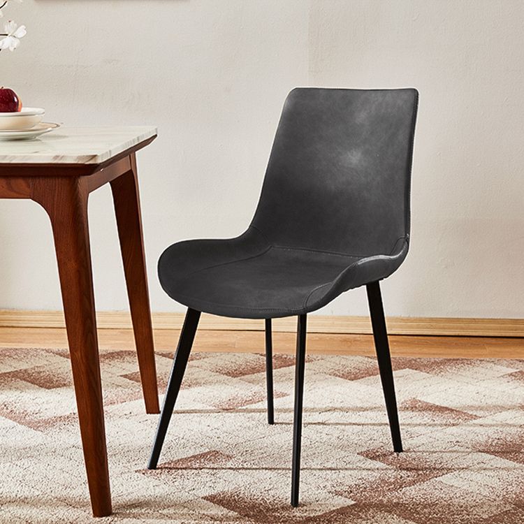 Industrial Metal Dining Room Chairs Armless PU Leather Dining Chairs for Home Use Clearhalo ' kitchen&dining_furn' 'Dining Chairs' 'Dining Tables & Seating' 'dining_chair' 'furn' 'furn_dining_chair' 'Furniture' 'furniture_dining_chair' 'Kitchen & Dining Furniture' 'kitchen' 1200x1200_30f25759-eedf-431a-a330-93e8e035e081