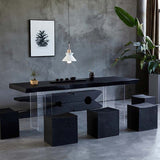 Moderne dubbele voetstuk eettafel houten tafel voor eetkamer