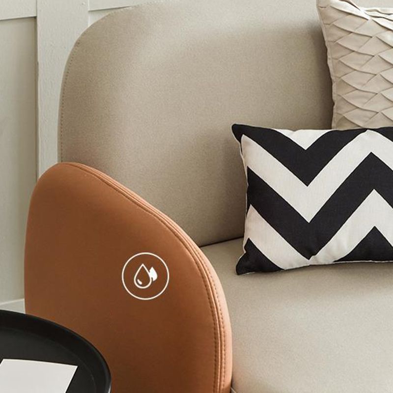 Contemporary Tight Back Standard Sofa Faux Leather Square Arm Sofa