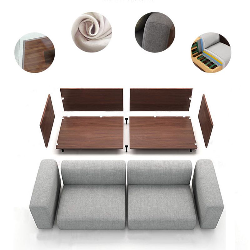 Contemporary White Cushions Standard Square Arm Slipcovered Sofa