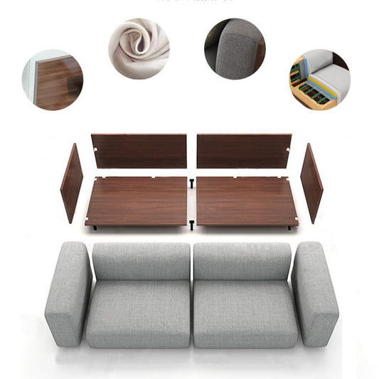 Eigentijdse witte kussens standaard vierkante arm slipcovered sofa