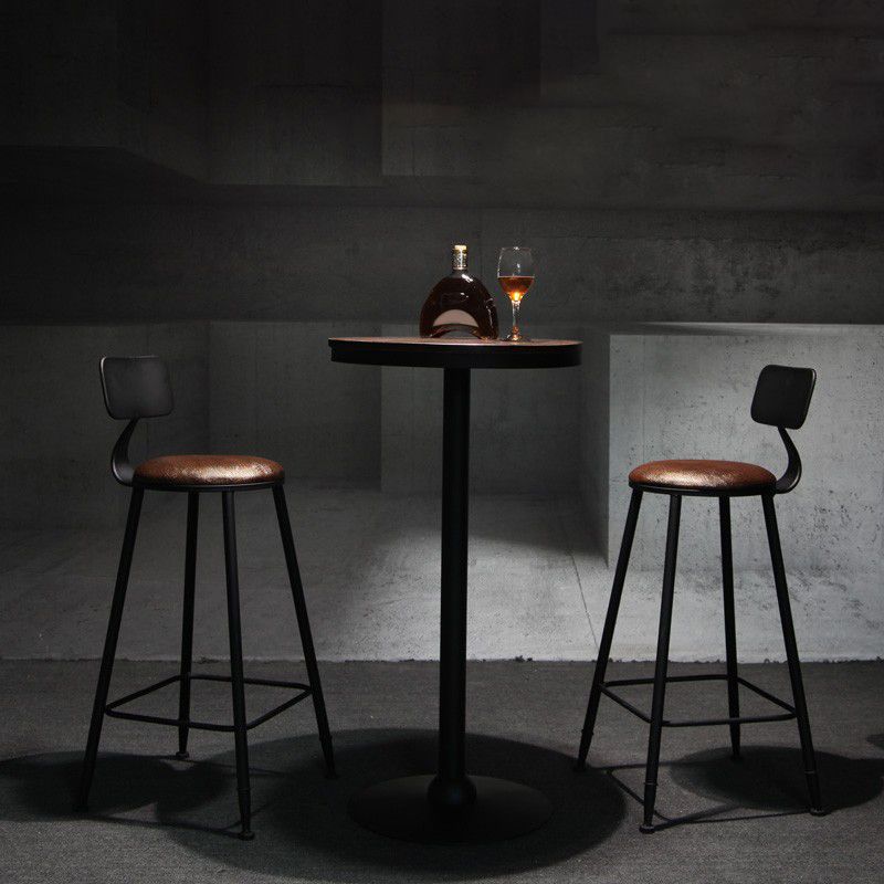 Industrial Wood Pub Dining Set 1/3/5 Pieces counter Table with Upholstered Stools Clearhalo 'Bar Furniture' 'furn' 'furn_home_bar_bar_sets' 'Furniture' 'Home Bars & Bar Sets' 'home_bar_bar_sets' 'Kitchen & Dining Furniture' 1200x1200_30f3ec9d-96b7-43ae-bded-b8ced702f708