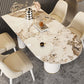 Modern Style Dining Table Sintered Stone Table with Metal Base for Home