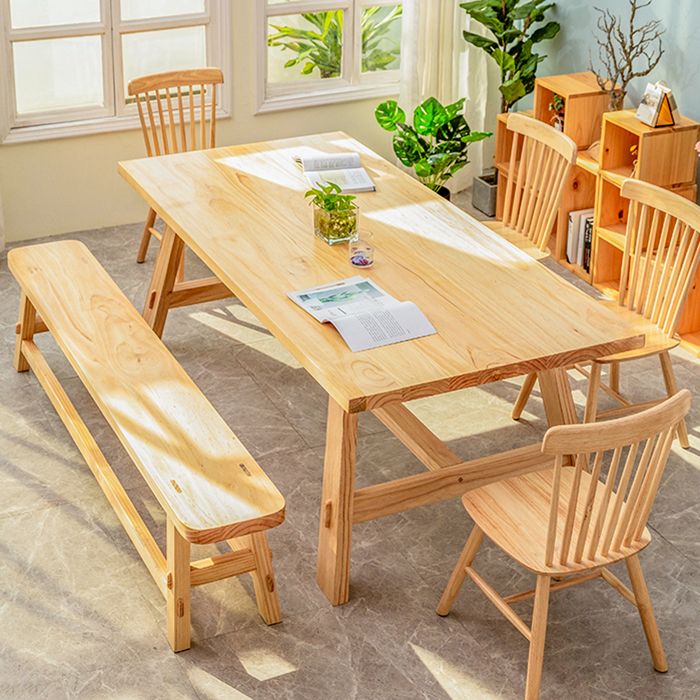 Rectangle Pine Solid Wood Table Modern Indoor Dining Table with Trestle Base for Restaurant Clearhalo ' dining_table' 'Dining Tables & Seating' 'Dining Tables' 'furn' 'furn_dining_table' 'Furniture' 'furniture_dining_table' 'Kitchen & Dining Furniture' 'kitchen&dining_furn' 'kitchen' 'kitchen_dining_table' 1200x1200_30f51b36-0ffd-4213-b30a-ad8b36f011a6