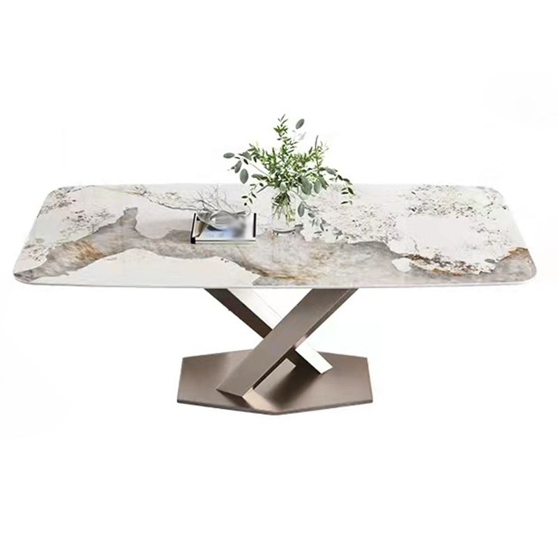 Stone White Top Dining Table Traditional Luxury Table with Pedestal Base Clearhalo 'Dining Tables & Seating' 'Dining Tables' 'dining_table' 'furn' 'furn_dining_table' 'Furniture' 'furniture_dining_table' 'Kitchen & Dining Furniture' 'kitchen' 'kitchen_dining_table' 1200x1200_30f81e6e-ba4c-40db-82ef-00737705a177