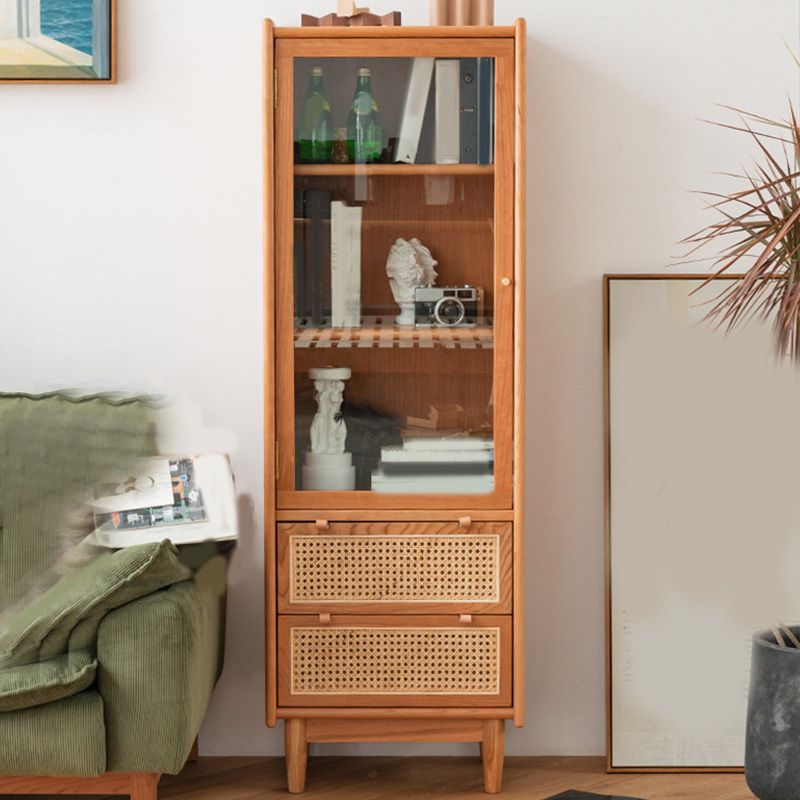 59" Tall Pine Wood Accent Cabinet Natural 1-Door Chest with 2-Drawer Clearhalo 'Cabinets & Chests' 'cabinets_chests' 'furn' 'furn_cabinets_chests' 'Furniture' 'Living Room Furniture' 1200x1200_30f8c71c-8512-4a7a-ab8b-22295f82906c