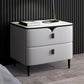 Modern Stone Top Top a 2-Drawer Storage da 18 pollici H Tavolo da notte con gambe
