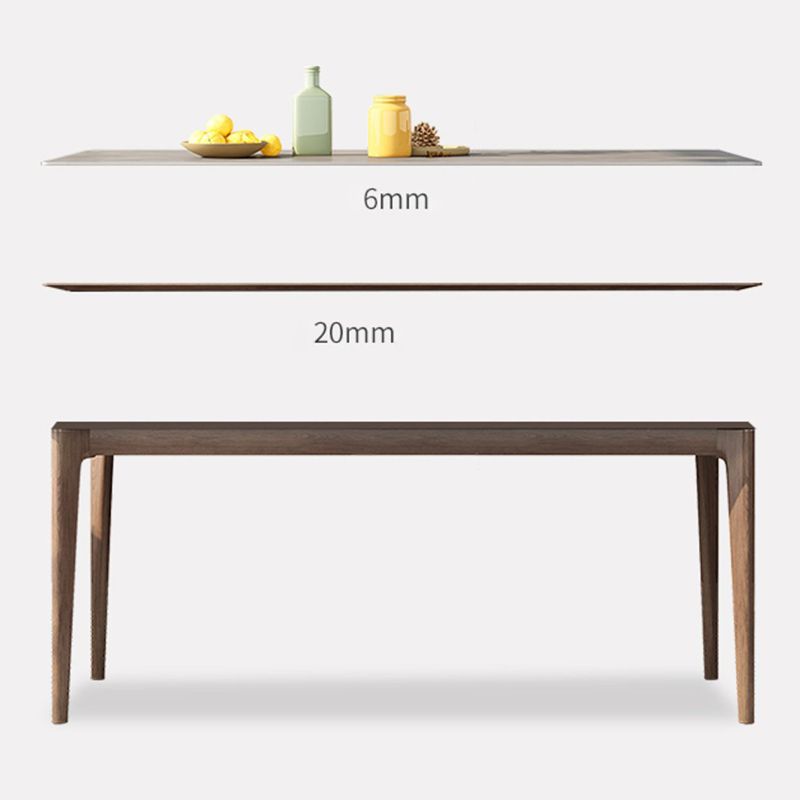 Mid-Century Sintered Stone Gray Table Rectangle Shape Standard Dining Table for Kitchen Clearhalo ' dining_table' 'Dining Tables & Seating' 'Dining Tables' 'furn' 'furn_dining_table' 'Furniture' 'furniture_dining_table' 'Kitchen & Dining Furniture' 'kitchen&dining_furn' 'kitchen' 'kitchen_dining_table' 1200x1200_30fa68bd-5593-4cfb-93af-e7a233c4e59a