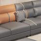 Stain Resistant Faux Leather Square Arm Sofa with Bolster Pillows for Living Room Clearhalo 'furn' 'furn_sectionals' 'Furniture' 'furniture_sectionals' 'kitchen' 'kitchen_sectionals' 'Living Room Furniture' 'Sectionals' 1200x1200_30fb5192-b444-45a3-b657-359f8fa79d44
