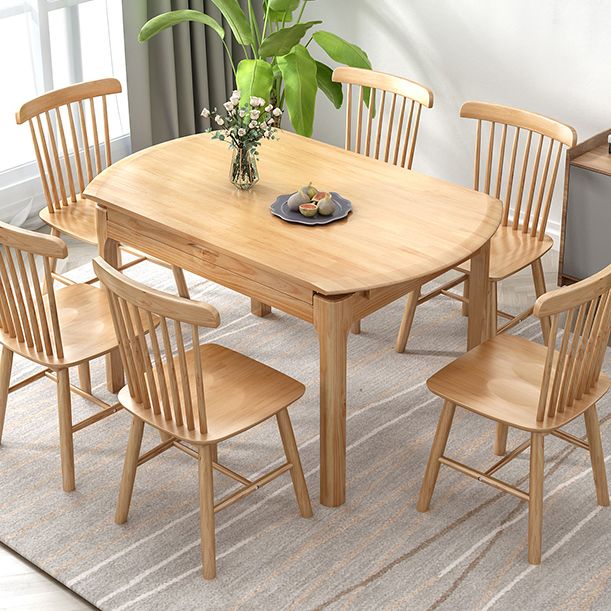 Modern Style Solid Wood Dining Table Round Table with 4 Legs for Home Use Clearhalo ' dining_table' 'Dining Tables & Seating' 'Dining Tables' 'furn' 'furn_dining_table' 'Furniture' 'furniture_dining_table' 'Kitchen & Dining Furniture' 'kitchen&dining_furn' 'kitchen' 'kitchen_dining_table' 1200x1200_30fb561a-aafb-4535-92ac-2a4c710c61ee