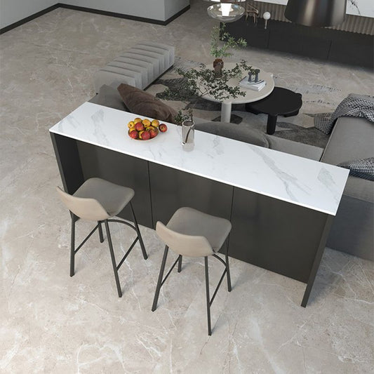 Stone Bar Dining Table Modern Rectangle Bar Table with Double Pedestal for Dining Room Clearhalo 'Bar Furniture' 'Bar Tables' 'bar_tables' 'furn' 'furn_bar_tables' 'Furniture' 'furniture_bar_tables' 'Kitchen & Dining Furniture' 1200x1200_30fde4af-c907-4b8c-9a2c-fca5df06d4b4